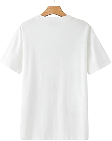 Bluz T Shirt Kadın Yaz Sonbahar Kısa Kollu Konfor Renk Giyim Crewneck Grafik Brunch Mütevazı Tshirt AG AG