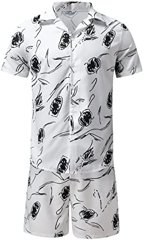 Ymosrh erkek Gömlek Gömlek ve pantolon seti Yaz Hawaii Sahil Tatil Dijital 3D Rahat Kıyafetler Kısa Kollu Gömlek,