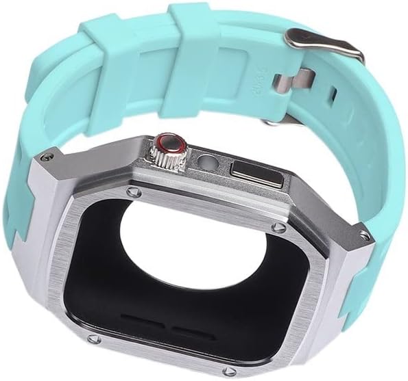 HOUCY Renkli Silikon Kayış Metal Kasa Apple Watch iWatch için SE 8 7 6 5 4 40mm 41mm 44mm 45mm Erkekler Değiştirin