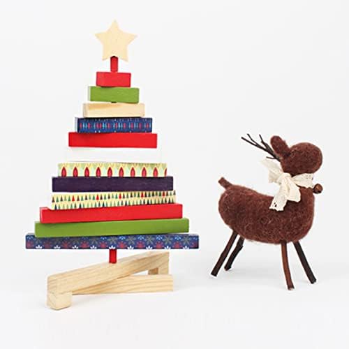 NOLİTOY Ev Mağaza Rotasyon Noel S Dekorasyon Masaüstü Boyutu Ofis Süs Dekor Ahşap Oyuncak Ağacı Noel için