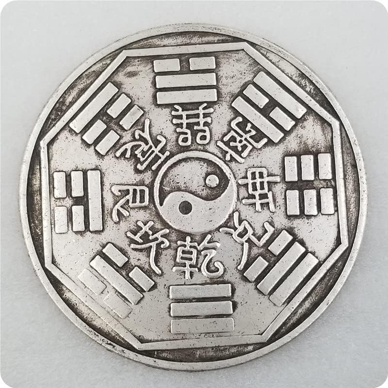 Antika El Sanatları Bagua Büyük Gümüş Dolar 88mm Çap Gümüş Dolar 0310