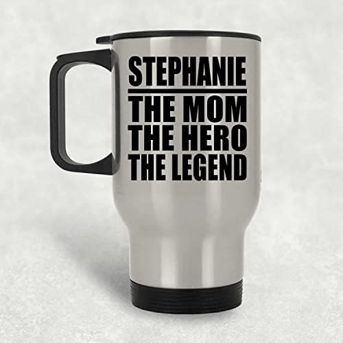 Designsify Stephanie Anne Kahraman Efsane, Gümüş Seyahat kupa 14 oz Paslanmaz Çelik termos kupa, hediyeler için Doğum
