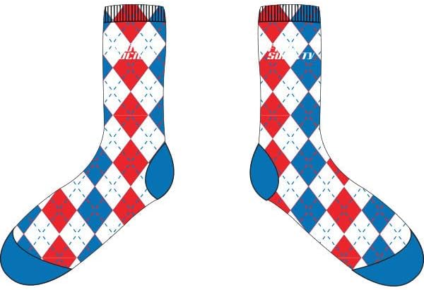 Flow Society 6-12 Yaş Arası Kırmızı, Beyaz ve Mavi Argyle Mürettebat Çorapları-Erkekler için Eğlenceli Çoraplar -