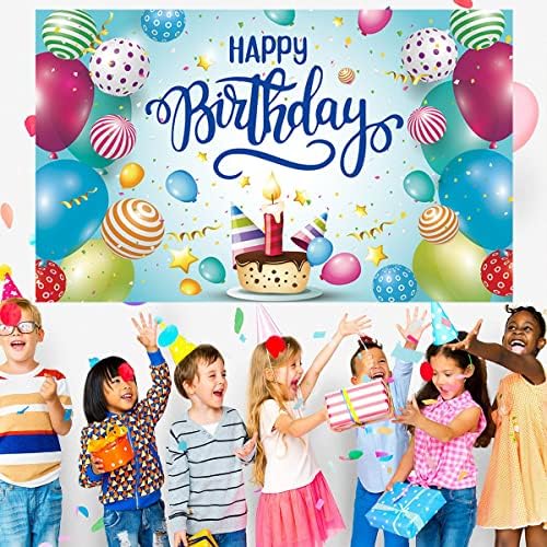 Mutlu Yıllar Zemin Büyük Mutlu Yıllar Afiş İşareti Renkli Balon Doğum Günü Temalı Parti Süslemeleri Çocuklar için
