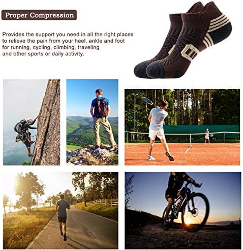 INCİ bakımı Erkek Atletik Koşu Ayak Bileği Çorap Hafif Yastıklı Tab Spor Düşük Kesim Çorap (5/6 Paket) / w Kemer Sıkıştırma