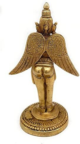 Pirinç Tanrı Garud Dev Ayakta Pozisyon Heykeli Lord vishnu'nun Araç Garuda Idol Showpiece Heykelcik Ev Dekor Yüksekliği