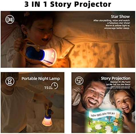 MiDeer ışık projektör hikayesi Projektör Çocuklar Torch hikaye kitabı Projektör ile 12 pcs hikayesi makaraları Toddler