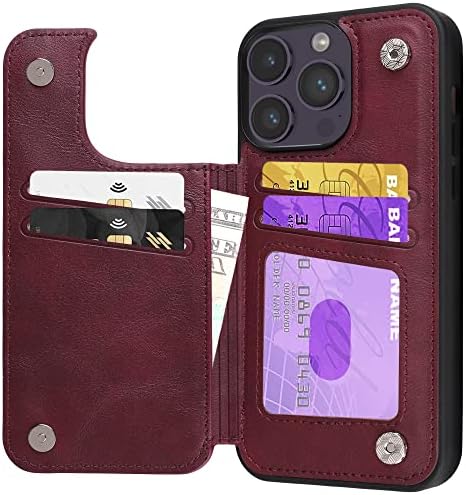 Kedoo için iPhone 14 Pro Cüzdan Kılıf ile kart Tutucu, PU Deri RFID Engelleme Kart Yuvası, Çift Manyetik Toka ve Dayanıklı