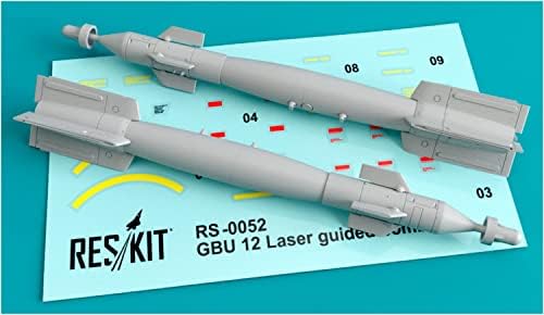 Lesskit 1/48 GBU-12 500 lb Lazer Kılavuz Bomba 2 Paket Plastik Model Parçaları RSK48-0052