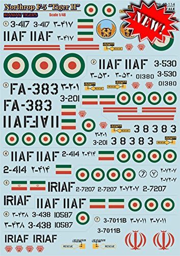 Çıkartma Uçak Northrop F5 Kaplan II İran Kaplanları, Bölüm 2 1/48 baskı ÖLÇEĞİ 48-114