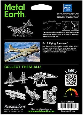 Metal Toprak Boeing B-17 Uçan Kale 3D Metal Model seti Büyülenmeler