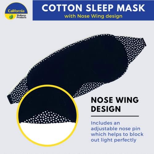 Kadınlar ve Erkekler için California Wellness Uyku Maskesi / Uçak için Göz Maskesi / Kafa Bandı Ayarlanabilir Şeritli