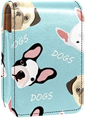 Sevimli Köpekler Bayanlar Küçük Lipsense Çantası Taşınabilir Mini Ruj Kılıfı Ruj aynalı çanta makyaj kutusu